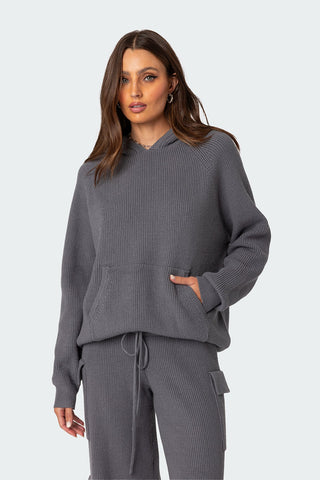 Cozy Knit Oversized Hoodie