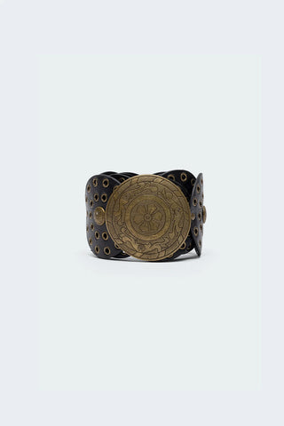 Western Style Disc Belt - Faux Leather