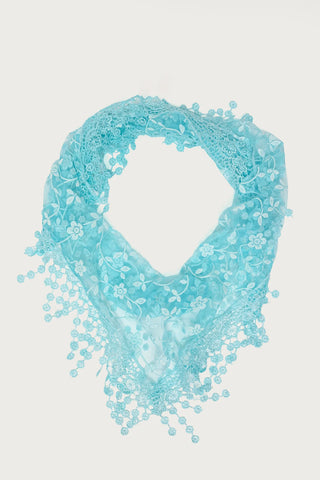 Sparkle Floral Sheer Lace Waist Scarf