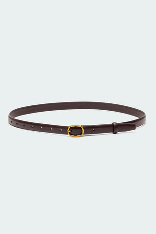 Oval Buckle Faux Leather Belt