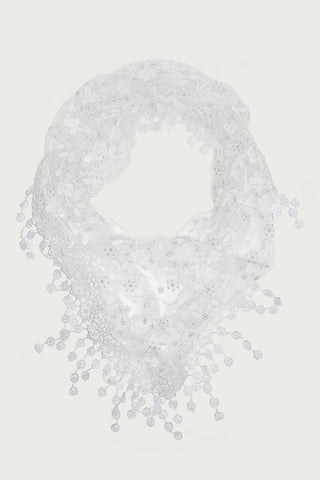 Sparkle Floral Sheer Lace Waist Scarf