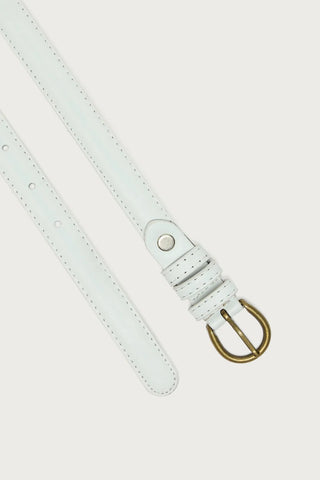 Goldey Faux Leather Belt - White