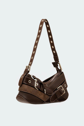 Belted Faux Leather Bag