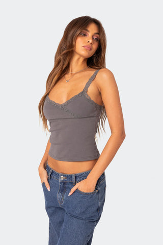 Lace Edged Tank Top