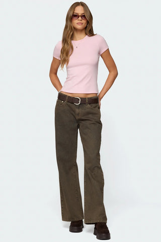 Second-Skin Ribbed T Shirt