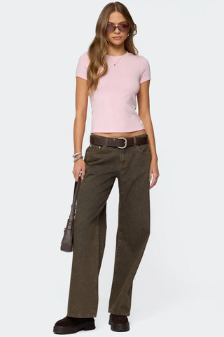 Second-Skin Ribbed T Shirt