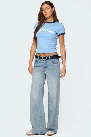 Barrel-Leg Mid-Rise Jeans