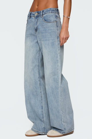 Barrel-Leg Mid-Rise Jeans