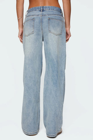 Barrel-Leg Mid-Rise Jeans