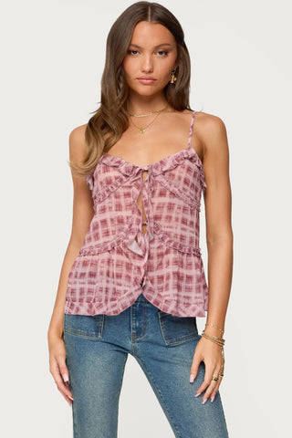 Tie-Front Ruffle Top