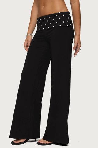 Reeva Polka Dot Foldover Pants
