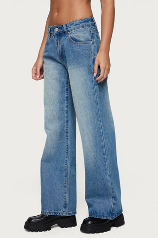 Acid Wash Denim Delight Low Rise Jean