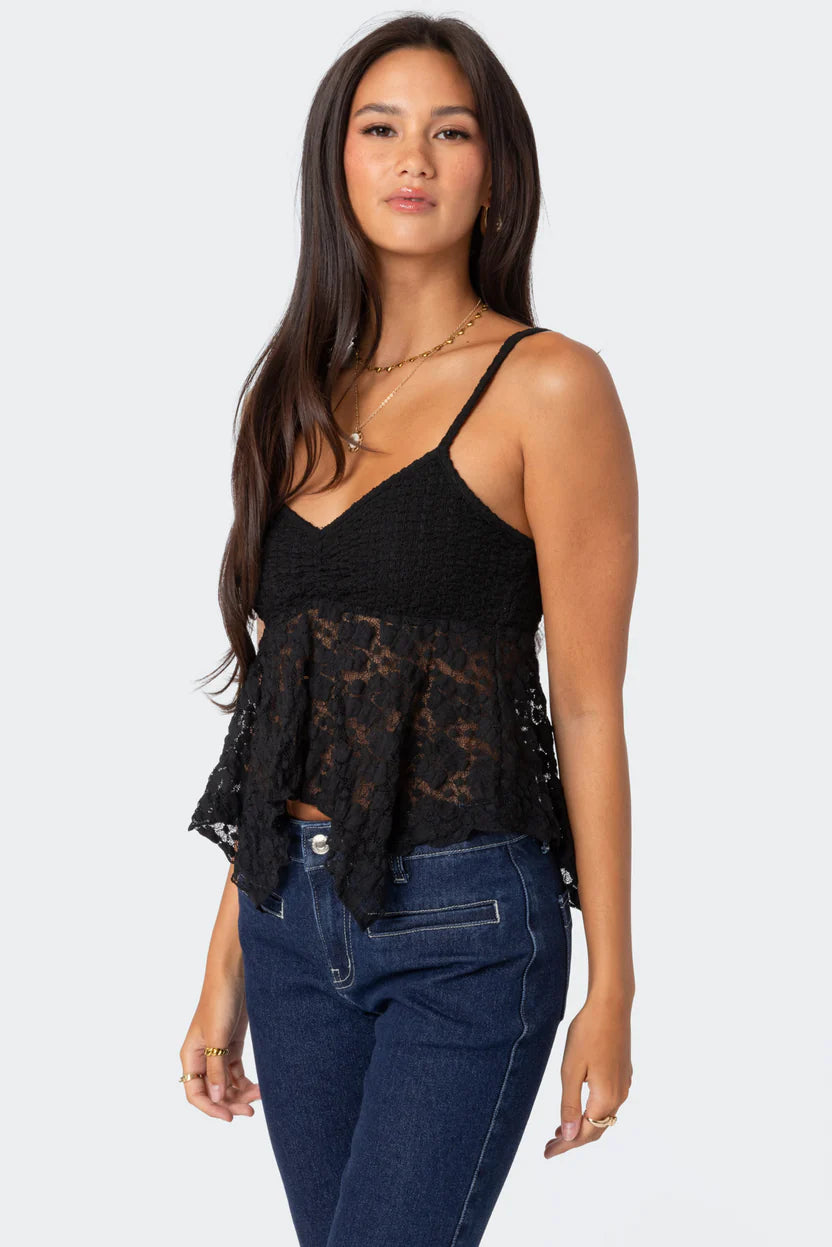 Amethyst Sheer Lace Top