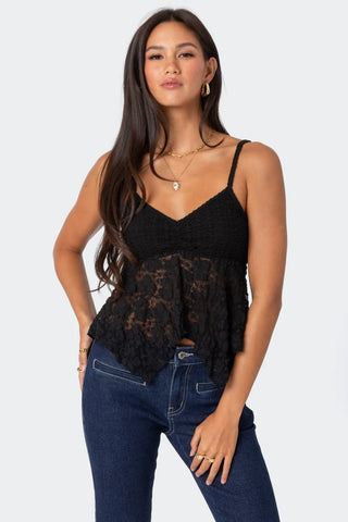 Amethyst Sheer Lace Top