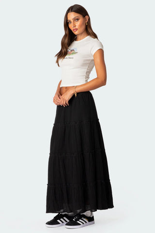 Tiered Ruffle Maxi Skirt