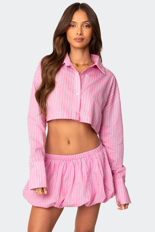 Blush Stripe Cropped Shirt