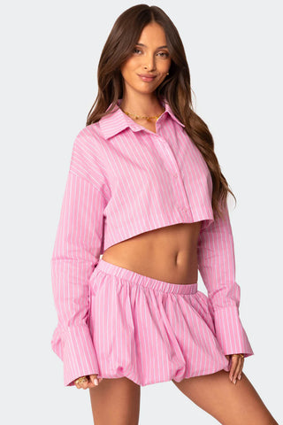 Blush Stripe Cropped Shirt