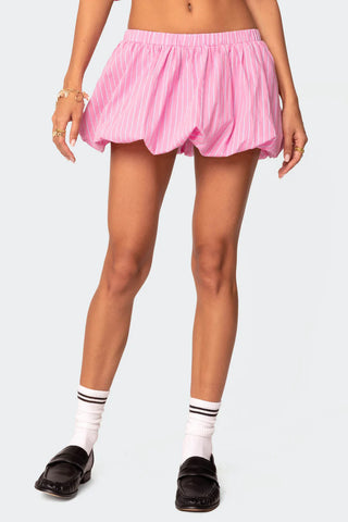 Blush Striped Bubble Mini Skirt