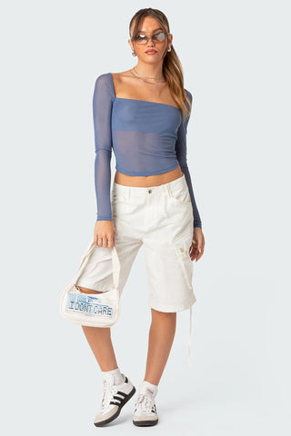 Ethereal Mesh Overlay Top