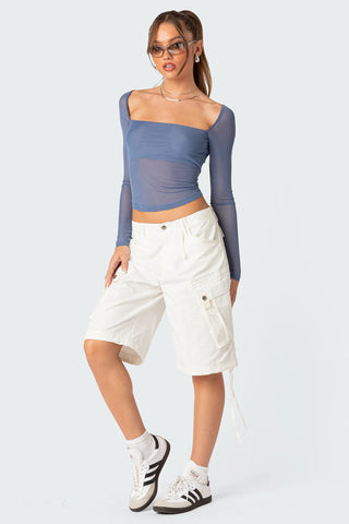 Ethereal Mesh Overlay Top