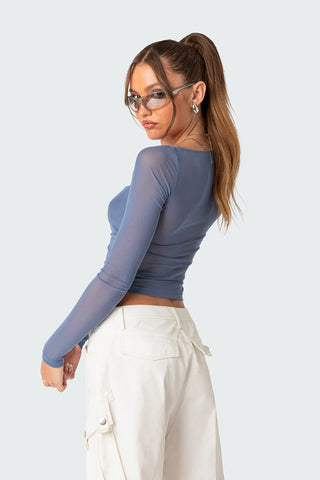 Ethereal Mesh Overlay Top