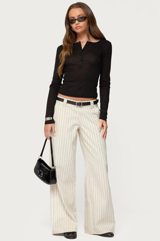 Petite Cory Striped Low Rise Jeans