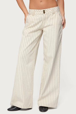Petite Cory Striped Low Rise Jeans