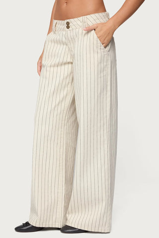 Petite Cory Striped Low Rise Jeans