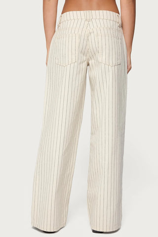 Petite Cory Striped Low Rise Jeans