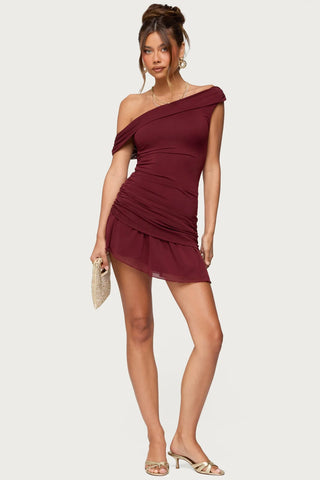 Gesibelle Off Shoulder Mesh Mini Dress