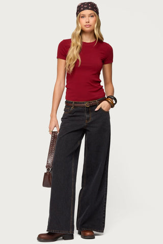 Second-Skin Ribbed T Shirt