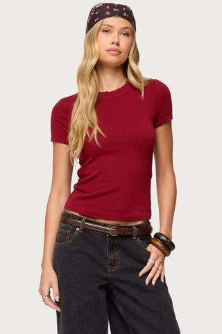 Second-Skin Ribbed T Shirt