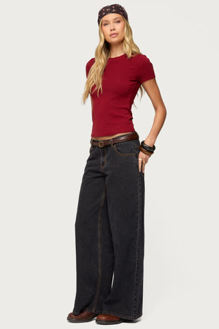Second-Skin Ribbed T Shirt