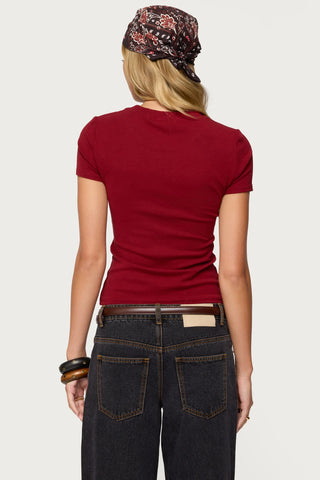 Second-Skin Ribbed T Shirt