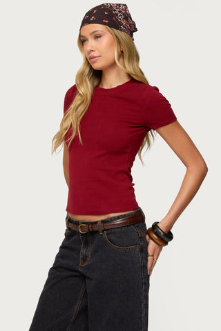 Second-Skin Ribbed T Shirt