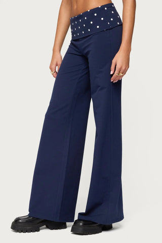 Reeva Polka Dot Fold Over Pants