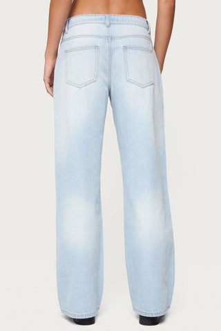 Acid Wash Denim Delight Low Rise Jean