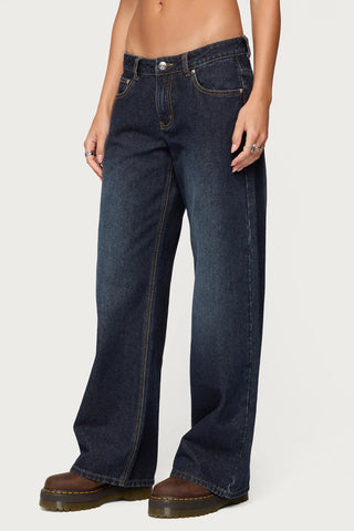 Rogue Distressed Low-Rise Jeans