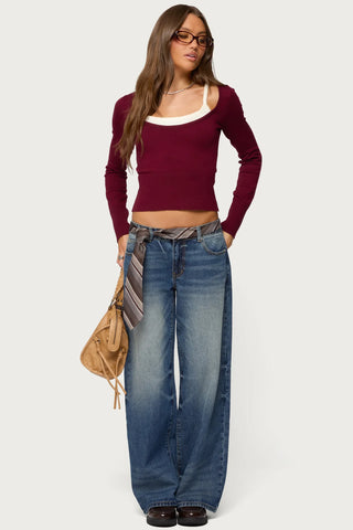 Rogue Distressed Low-Rise Jeans