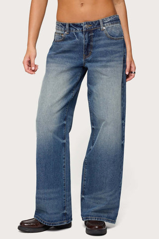 Rogue Distressed Low-Rise Jeans