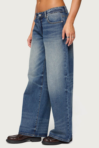 Rogue Distressed Low-Rise Jeans