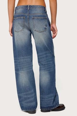 Rogue Distressed Low-Rise Jeans