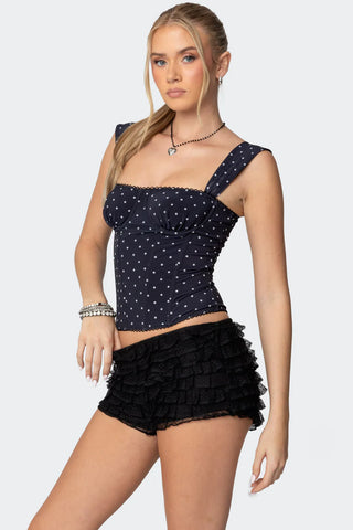 Marcella Wide Strap Mesh Bustier