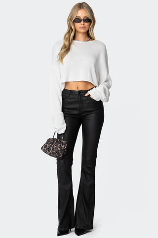 Nova Faux Leather Flare Jeans