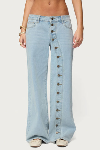 Adison Button Low Rise Baggy Jeans