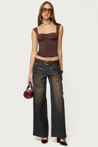 Marcella Wide Strap Mesh Bustier