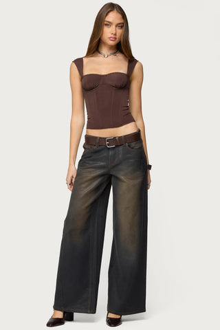 Marcella Wide Strap Mesh Bustier
