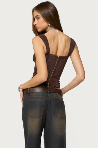 Marcella Wide Strap Mesh Bustier