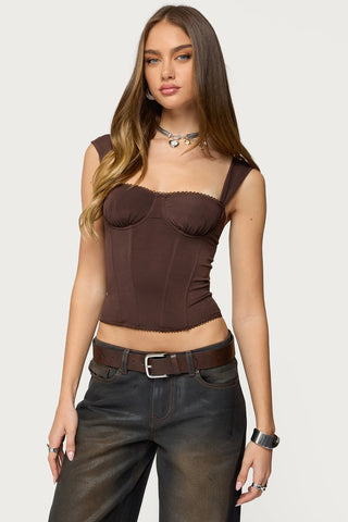 Marcella Wide Strap Mesh Bustier