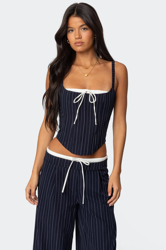 Peekstripe Drawstring Corset